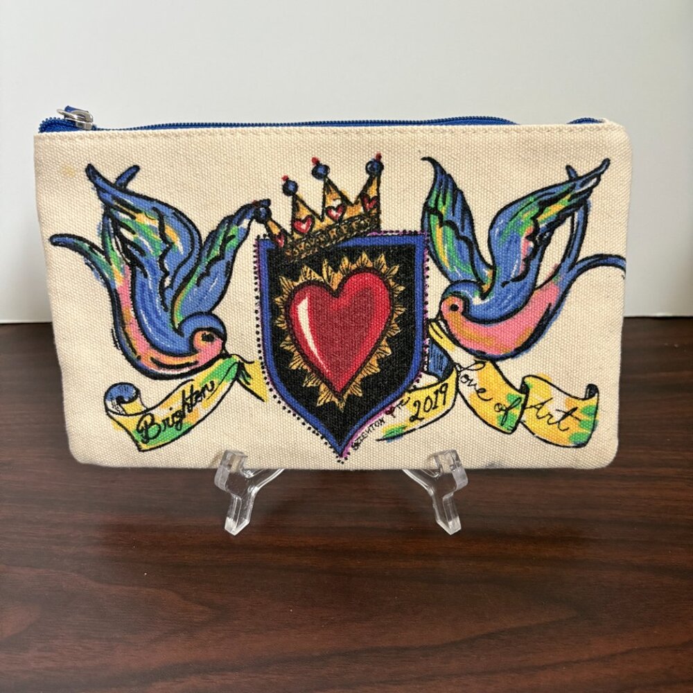 Brighton Love of Art Sparrow Birds 2019 Bag Zip Pouch Cosmetic Bag Travel Clutch